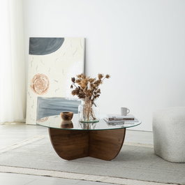 Hanah Home Lily Wood - Walnut Mesa de centro